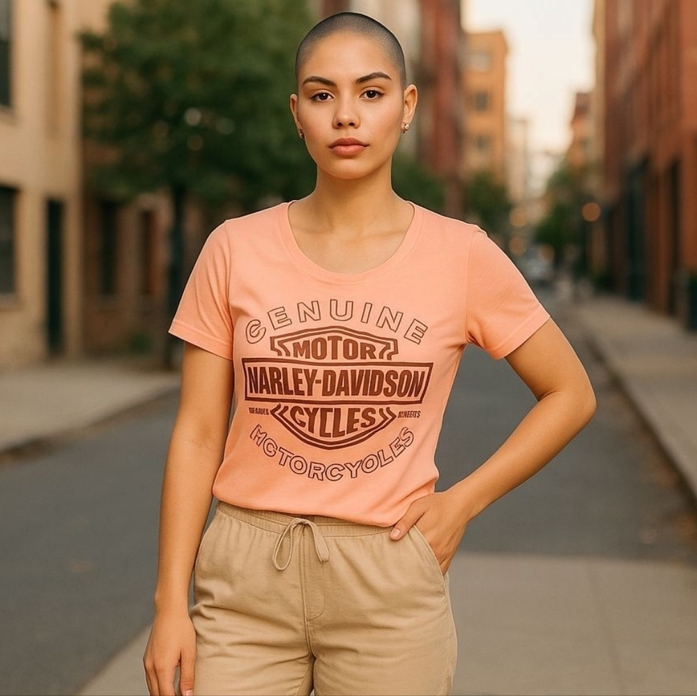 Harley Davidson Neon Orange tee. Size Medium